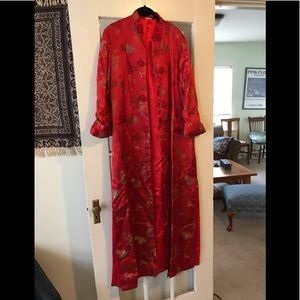 Unique silk kimono, red size L